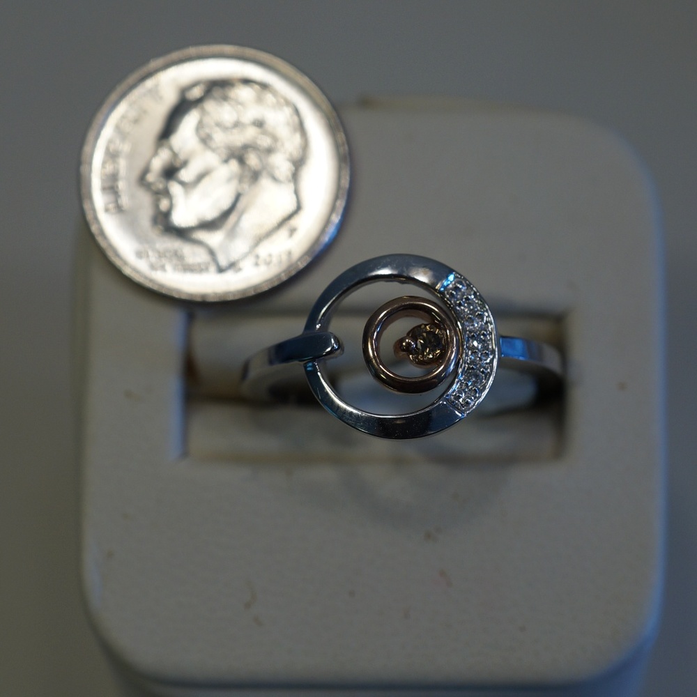 10KTT genuine Chocolate & White Diamond Ring - Picture 4 of 4